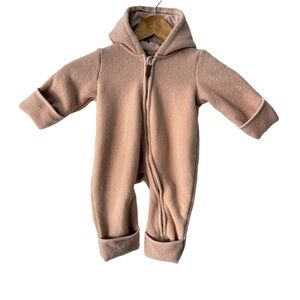 H&M Soft Blush Pink Kids Fleece One Piece Footie